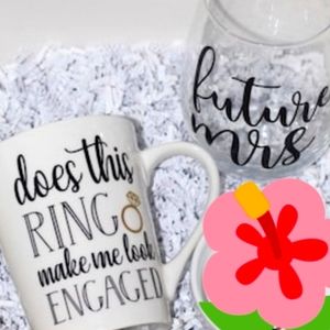 Custom Coffee/Wine Glass Engagement Set